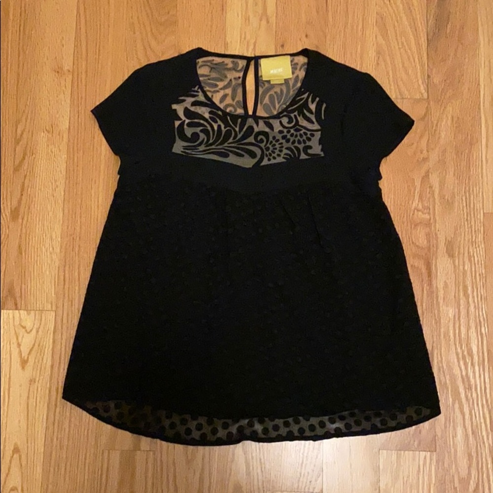 Black detailed blouse